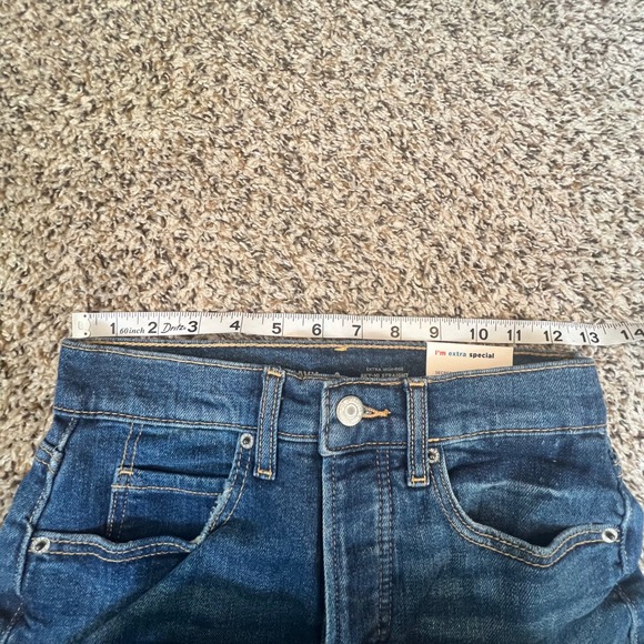 OLD NAVY Womens Size 0 Extra High Rise Sky-Hi Straight Jeans Distressed Blue - Picture 3 of 6